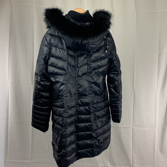 Kensie Quilted Faux Fur Hoodie Puffer Jacket Size Medium NWT Navy - Picture 10 of 12